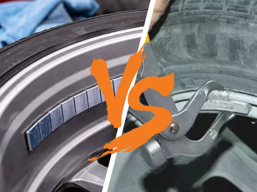 clip-on wheel weights and stick-on wheel weights