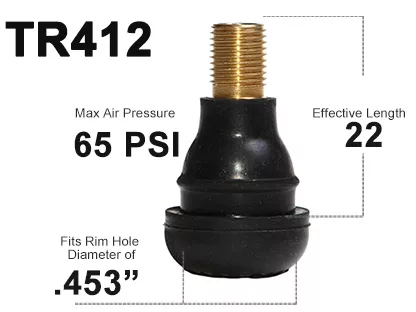TR412 Tire Valve Stem Size chart