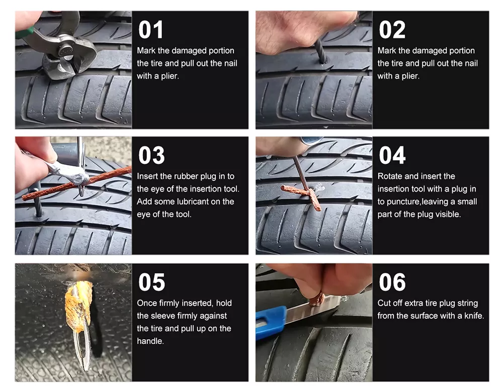 how to use Tire Repair Plug 200mm×4mm,